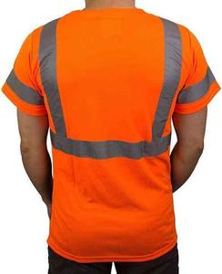 T-shirt de sécurité haute visibilité orange pour homme, manches courtes, style vêtement de travail, col rond, coupe régulière, 340g, logo tricoté sur le devant - Product Image 1