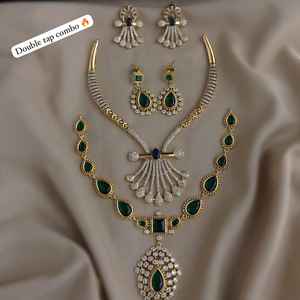 Conjunto de collares con acabado mate CZ, oferta combinada, perfecto para fiestas y ocasiones festivas - Product Image 4