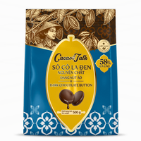 Chocolate Negro Puro al 58% de Cacao, en Botones de 1KG, para Repostería y Confitería, HALAL, Fabricante OEM/ODM, Envío Global, Venta al Por Mayor