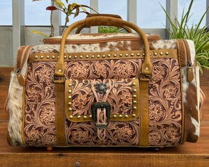 Vente en gros de grands sacs de voyage en cuir usiné à la main sacs de voyage en cuir de vachette pour unisexe sacs de week-end en cuir véritable personnalisés - Product Image 2