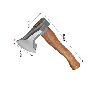 Hache à lame en acier inoxydable de 3 1/2 pouces avec manche en bois pour abattre, fendre et brûler du bois, outil de camping en plein air - Product Image 2