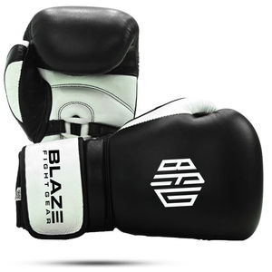 OEM Genuine Leather Boxing Gloves for Sparring Training Kickboxing Muay Thai MMA Bag work with <b>Velcro</b> <b>Strap</b> & Lace up Closure - Product Image 4