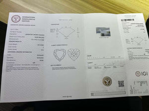 Diamants en vrac blancs cultivés en laboratoire CVD, certifiés IGI et GIA, 1,6 ct, clarté VVS, en forme de cœur, pour la joaillerie - Vente en gros - Product Image 2