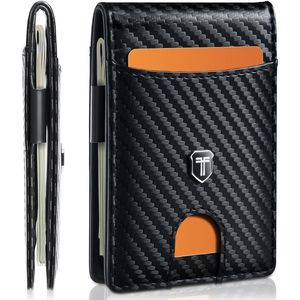 Portafoglio Bifold Sottile da Uomo con Protezione RFID, Finestra ID, Tasca Frontale, Porta Carte Sottile e Fermasoldi – Regalo per Lui - Product Image 1
