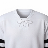 Maillot de hockey pour homme à manches longues en maille respirante, col rond, coupe classique, couleur unie, vêtements de sport