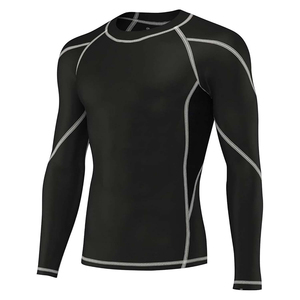 Custom Logo Boxing Rash Guard <b>Men</b> Sublimation Printed Spandex Stretch <b>Compression</b> <b>Shirts</b> Breathable Quick Dry Gym Rash guard OEM - Product Image 1
