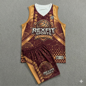 Sublimation Print <b>Two</b> <b>Pieces</b> Youth Basketball Clothing <b>Set</b> Uniforms Customization Team Brand Name Rexfit Sport Basketball Jersey - Product Image 2