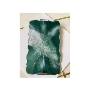 Plateau de service en résine artisanale de qualité supérieure, taille personnalisée, logo personnalisé, couleur, nouveau design, forme rectangulaire, pour la maison et les restaurants - Product Image 1