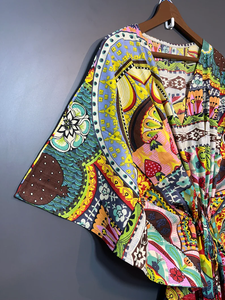 Floral Digital Printed Casual Summer Cotton <b>Kaftan</b> Dress Womens Beach Cover-Up Loungewear Asia Pacific Islands - Product Image 4