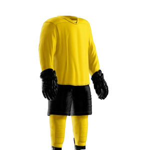 Tenues de hockey sur glace 100 % polyester personnalisables, ajustables en taille, vêtements de sport confortables, impression du nom de l'équipe OEM, ensembles vierges à motifs - Product Image 3