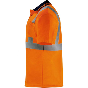 High Visibility Reflective <b>Polo</b> Shirt Men's Short Sleeve Safety Workwear <b>Orange</b> Woven Polyester Casual Plus Size - Product Image 5