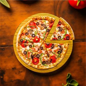 Wooden <b>Pizza</b> Stand For Restaurant Kitchen Dining <b>Table</b> <b>Pizza</b> Display Serving Food Presentation And Storage - Product Image 6