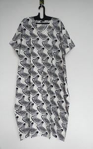 Robe Kaftan en dentelle 100% coton à imprimé zèbre, style vintage, coupe évasée, surdimensionnée, faite à la main, paréo de plage - Product Image 3