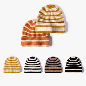 Autumn Winter Unisex Casual Warm Knit <b>Hat</b> New Striped Fleece-Lined Face-Slimming Color-Blocked Common Fashion Wholesale - Product Image 6