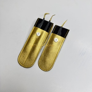 Pince à épiler pour cils GETUP BROSONS IMPEX en acier inoxydable, pointe lisse dorée, isolation et volume, anti-magnétique, anti-statique, préhension fine et parfaite - Product Image 6
