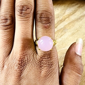 Latest Design Boho Gemstone <b>Ring</b> Vintage Brass <b>Ring</b> Women 18k Gold Plated Floral <b>Dainty</b> Statement <b>Ring</b> for Wholesale/OEM/ODM - Product Image 5