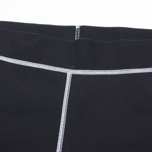 High Waist Black <b>Leggings</b> <b>With</b> White Stitching <b>Pockets</b> Full Length Sporty Stretch Breathable Knitted Women's Workout Pants - Product Image 5