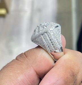 Anillo de Moissanita en Tendencia, Plata de Ley 925, Sin Níquel, Chapado en Oro Rosa, Estilo Iced, Joyería Clásica de Hip Hop para Mujer - Product Image 3