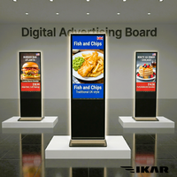 Kiosco Interactivo con Pantalla Táctil IR de 43, 49, 55 y 65 Pulgadas, Monitor Multitáctil con Soporte de Pie, Panel Digital Informativo, Tótem en Negro y Plata