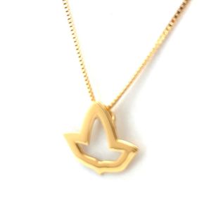 Collar de Oro Vermeil de 14K con Colgante de Hiedra Abierta Mediana, Elegante Cadena Dorada, Joyería de Lujo y Moda - Product Image 1