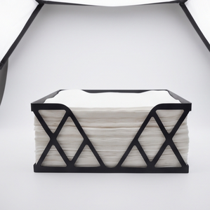 Porta Servilletas Negro de Metal Resistente con Textura Fundida, Accesorio Decorativo para Mesa de Cocina y Comedor - Product Image 2