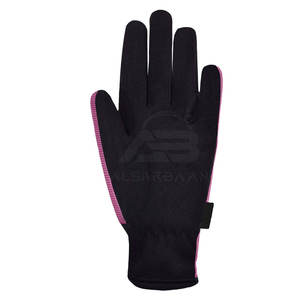 Guantes de equitación de tela transpirable y cuero para protección de manos en deportes ecuestres. - Product Image 3