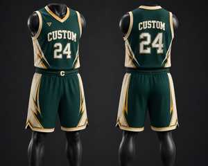 Ensemble de maillot de basket-ball personnalisé pour homme, débardeur sans manches à col en V avec short à taille élastique, vêtements de sport respirants - Product Image 1