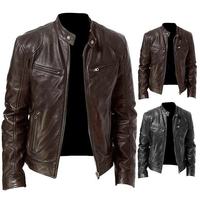Blouson de moto SASPORTS LEAGUE pour homme – Hiver, entièrement personnalisable, respirant, coupe-vent, imperméable, en cuir PU, fermeture éclair, col montant, décontracté, haute qualité