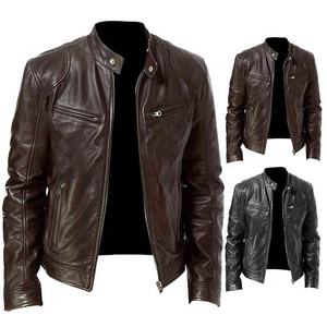 Blouson de moto SASPORTS LEAGUE pour homme, hiver, entièrement personnalisable, respirant, coupe-vent, imperméable, en cuir PU, fermeture éclair, décontracté, haute qualité - Product Image 3