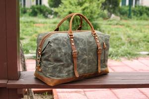 Bolsa de Viaje de Lona y Cuero, Impermeable, Bolsa de Fin de Semana, Equipaje de Mano, Bolsa de Gimnasio, Gran Capacidad, Lujosa, LCTB-0049 - Product Image 3
