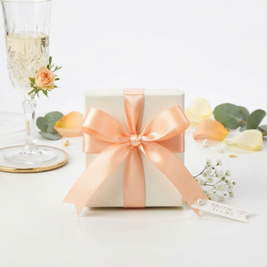 6mm Peach Single Face Satin <b>Ribbon</b> Customizable Manufacturer 350 Meter Roll for <b>Wedding</b> Favors Bridal Gift Packaging Wholesale - Product Image 4