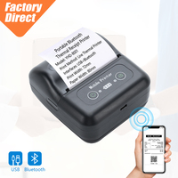 Printer Thermal Mini Nirkabel Portabel 80mm USB BT POS, Kompatibel dengan IOS, Android, Windows