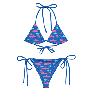 Women's Gradient Print <b>Bikini</b> <b>Set</b> With Contrast Binding And Rhinestone Detailing Spandex Polyester Two Piece Swimwear - Product Image 6