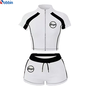 Top Trending Hot Selling Summer Clothes Women Custom Streetwear <b>Workout</b> Sets Zip up Short Sleeve <b>Jacket</b> and Shorts 3 Pcs Set - Product Image 3