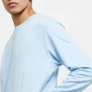 Men's <b>Light</b> Blue Crew <b>Neck</b> Knitted Pullover Regular Fit Long Sleeve Casual Autumn Wear - Product Image 5