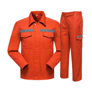 Conjunto <span class=keywords><strong>de</strong></span> Chaqueta y Pantalones <span class=keywords><strong>de</strong></span> Trabajo Gris Claro <span class=keywords><strong>para</strong></span> Hombre, Manga Larga con Bolsillos en el Pecho y Detalles Rojos <span class=keywords><strong>para</strong></span> Uso Industrial - Product Image 6
