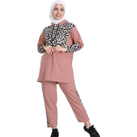 Kadın Müslüman Tesettür Spor Elbisesi Uzun Tunik Hicab Nefes Alabilen Hızlı Kuruyan Hafif Polyester/Pamuklu Kumaş Mayo