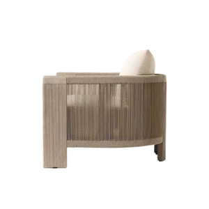 Fauteuil de salon d'extérieur contemporain rembourré, canapé de jardin, fauteuil d'appoint en corde, siège de patio - Product Image 3