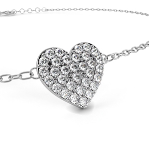 Pulsera de Diamantes con Corte Corazón en Plata de Ley 10K para Mujer, Joyería Romántica para Uso Diario, Diamantes de Laboratorio Color G - Product Image 5
