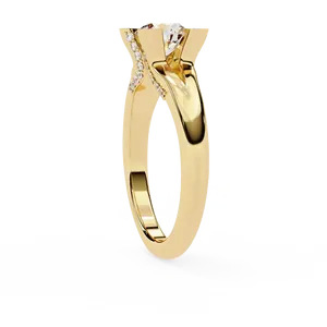 Anillo de Compromiso con Diamante Cultivado en Laboratorio, Corte Brillante Redondo de 1 Quilate, Oro Sólido de 18K, Certificado IGI, VVS E-F, Corte Catedral, Pavé, Solitario - Product Image 2