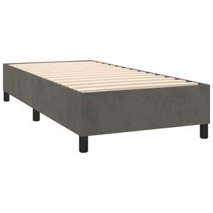Base de Cama Tapizada en Terciopelo Gris Oscuro 100% Poliéster con Madera Contrachapada y Madera de Ingeniería, Duradera y Elegante - Product Image 4