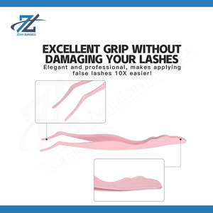 Light Pink Eyelash Applicator Tweezers Quality Stainless Steel False Lash Applicator Precision <b>Makeup</b> <b>Tool</b> for Eyelash Extension - Product Image 3