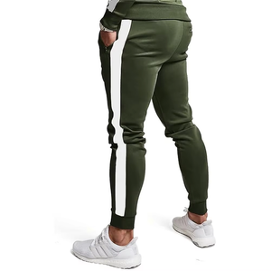 Ensemble de survêtement vert pour homme, 2 pièces, manches longues, fermeture éclair, style sportif, couleur unie, avec poches latérales, vêtements d'automne - Product Image 3