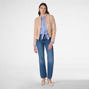 Promotion High Quality Women's <b>Genuine</b> Leather Jacket with Breathable <b>Nylon</b> Lining Custom Size Pakistan Fashion Plain Dyed - Product Image 2