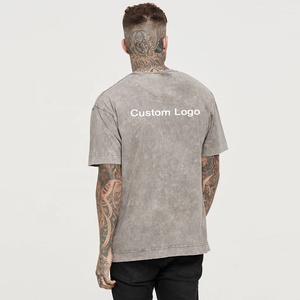 Oversized <b>Acid</b> Wash Custom Graphic T-shirt Quick Dry <b>Dropped</b> Shoulder Tshirt Wholesale <b>Acid</b>-Wash T Shirts with Print Pattern - Product Image 4