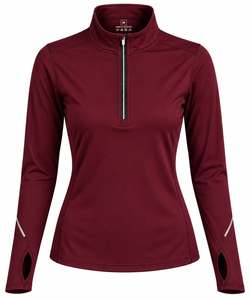 Women's Black Long Sleeve High Neck <b>Zipper</b> <b>Top</b> With Reflective Stripes Fitted Style M - Product Image 5