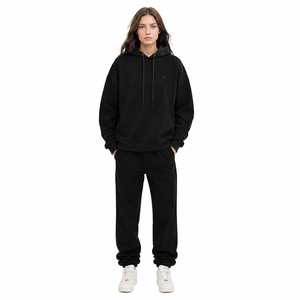 Sweat à capuche oversize en maille gaufrée avec broderie de logo personnalisée, streetwear épais, épaules tombantes, pull pour homme, fabricant OEM Sialkot - Product Image 1