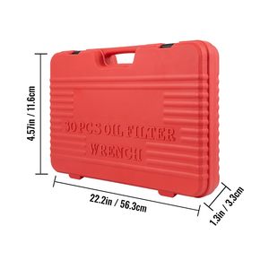 Set di chiavi per filtri olio in acciaio robusto da 30 pezzi con bussole a basso profilo per filtri da 3/8 di pollice - Product Image 6