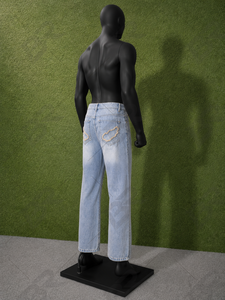 Jeans Anchos de Mezclilla Lavada, Cintura Media, Estilo Vintage, Color Azul Claro, Transpirables, Corte Holgado, Estilo Casual Urbano - Product Image 4