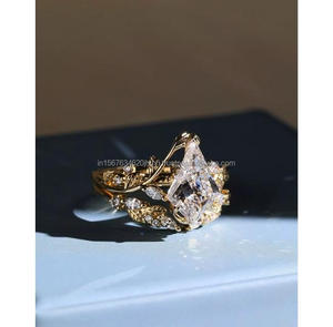 IGI/ Lab Grown Kite Cut Diamond Vintage 14K Amarillo Boda/Anillo de compromiso Unisex Fino Oro blanco Fiesta de aniversario-Digno - Product Image 1